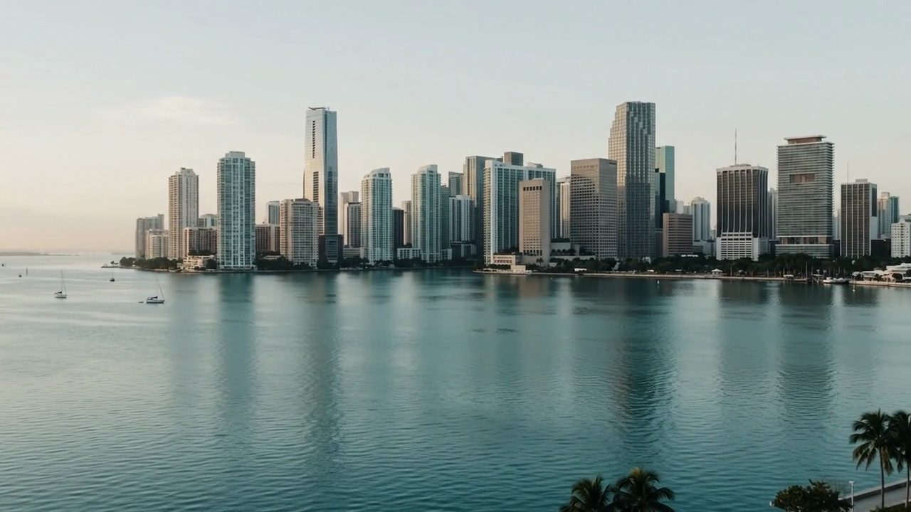 Miami skyline across Biscayne Bay